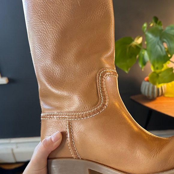Chloe Neva Tan Leather Heeled Boots Size 40/Fit like women’s 9.5 - Picture 4 of 10